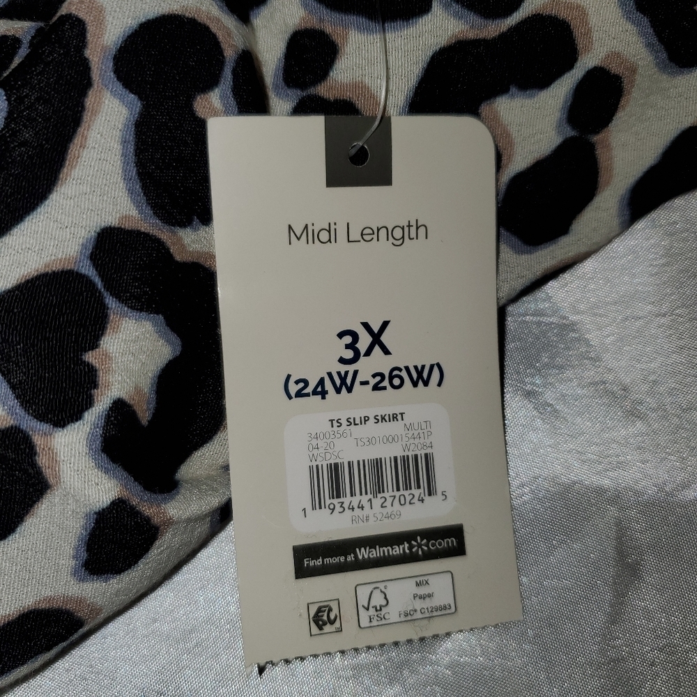 Terra & Sky NWT Plus Size Leopard Print Below the Knee Flowy Skirt 220 - Picture 2 of 4